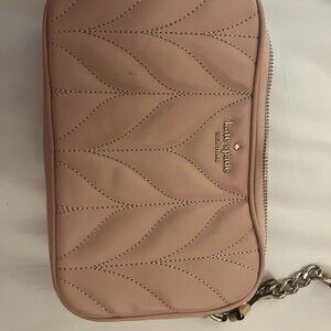 Light pink Kate Spade quilted crossbody bag